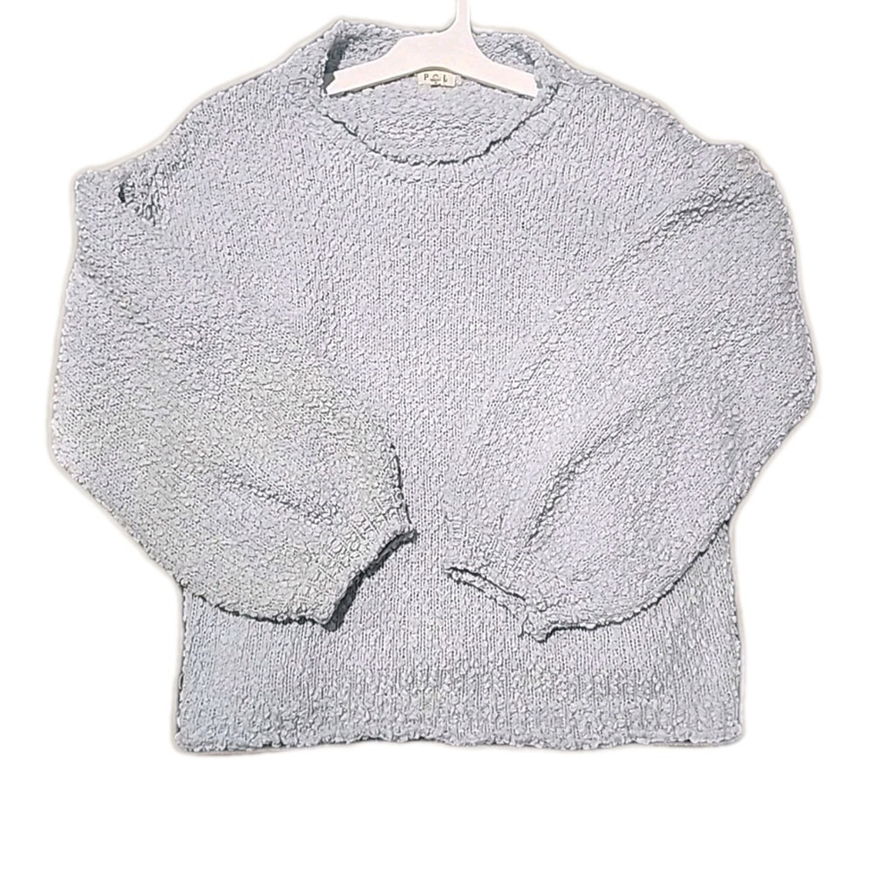POL Oversized Popcorn Sweater Baby Blue SIZE Small Ballooned Sleeves